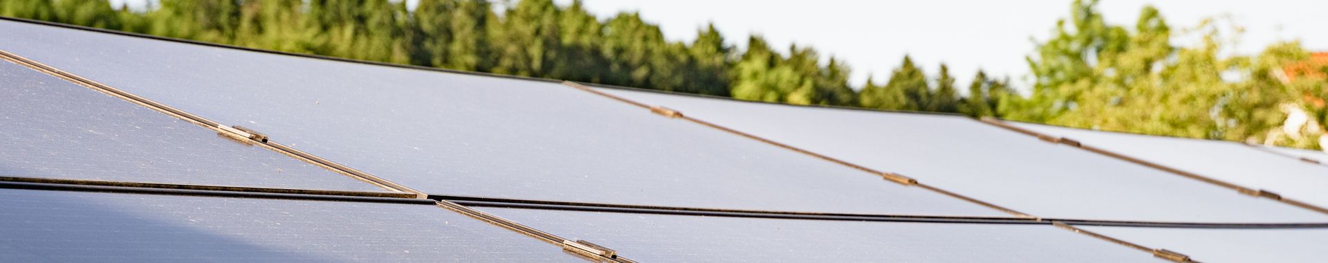 Detailaufnahme eines Solarpanels mit grünem Hintergrund